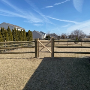 split rail fence with single gate