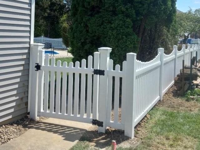 White residential fencing