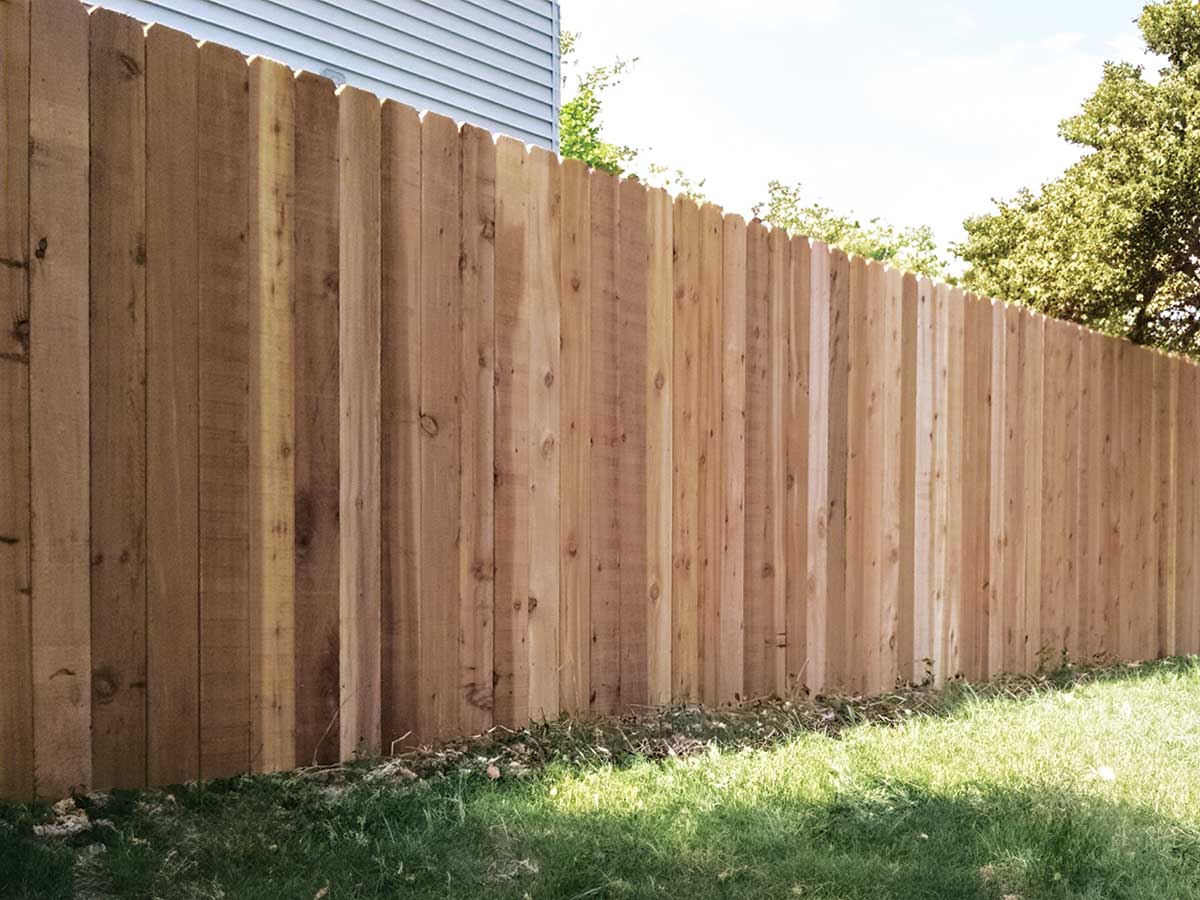 Wooden privacy fencing