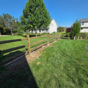 Split rail fence installation