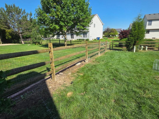 Split rail fence installation