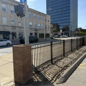 Commercial metal fencing parking lot