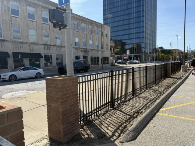 Commercial metal fencing parking lot