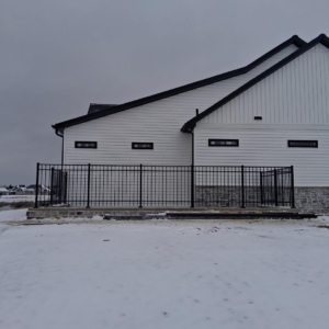 Winter metal fence install