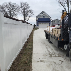 White vinyl fence installer